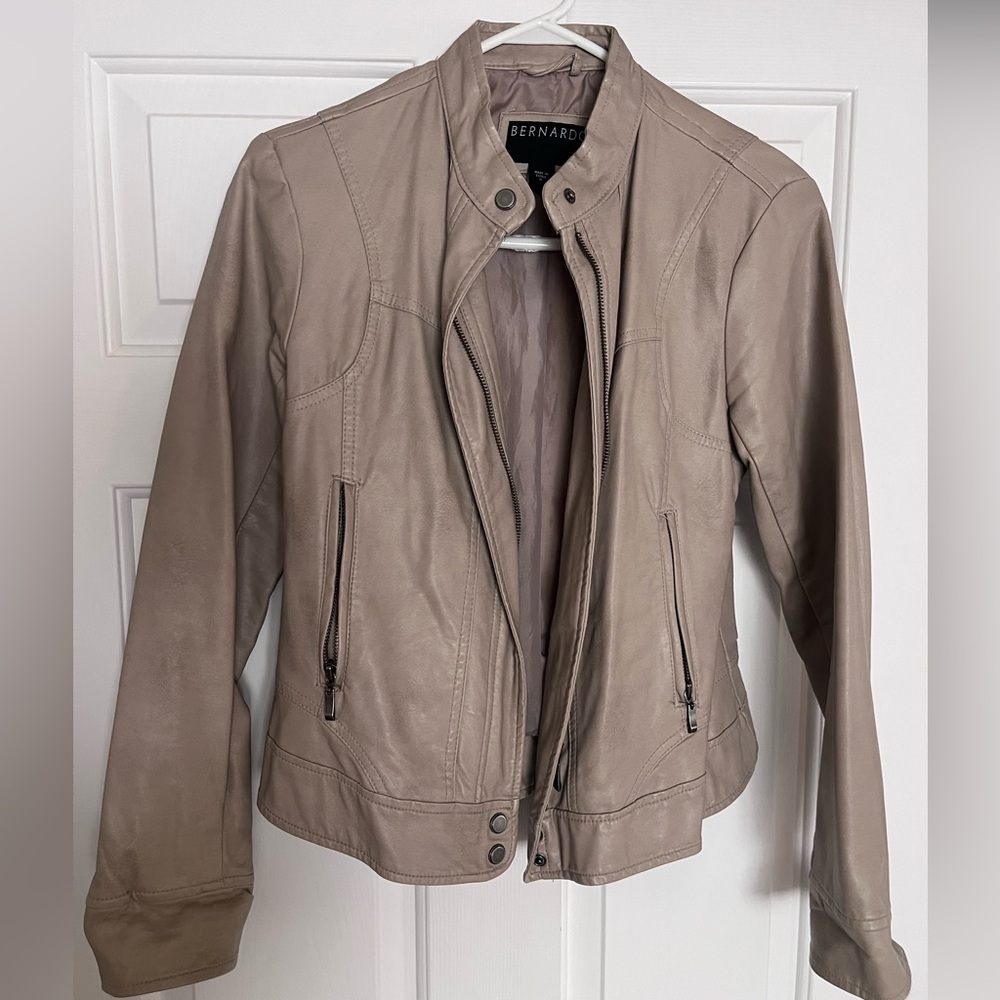 Tan faux leather jacket